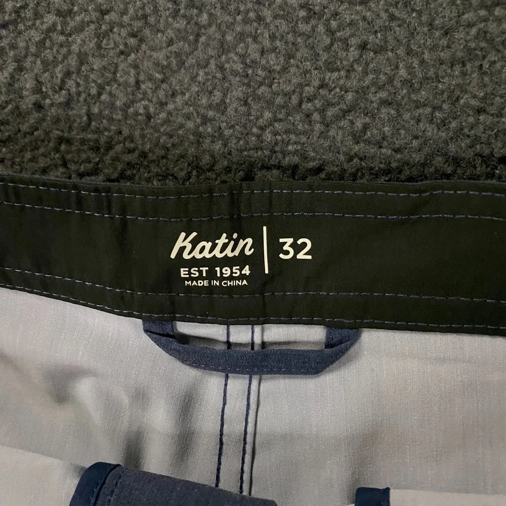 Katin Roam‎ Hybrid Trunk Mens 32 Blue Striped Stretch Board Shorts Swim NWT